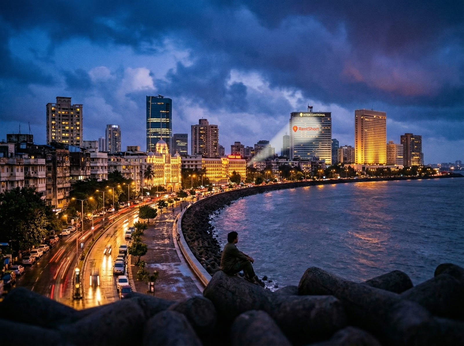 Large dinner in outdoor warehouse space
